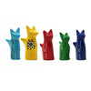 5-Pack - Soapstone Sitting Cats Sculptures - Mini - Assorted Colors