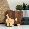 Sheesham & Pine Joint Wood Carved Elephant Puzzle Box