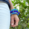 Maasai Bead Bangles, Set of 3 Blues