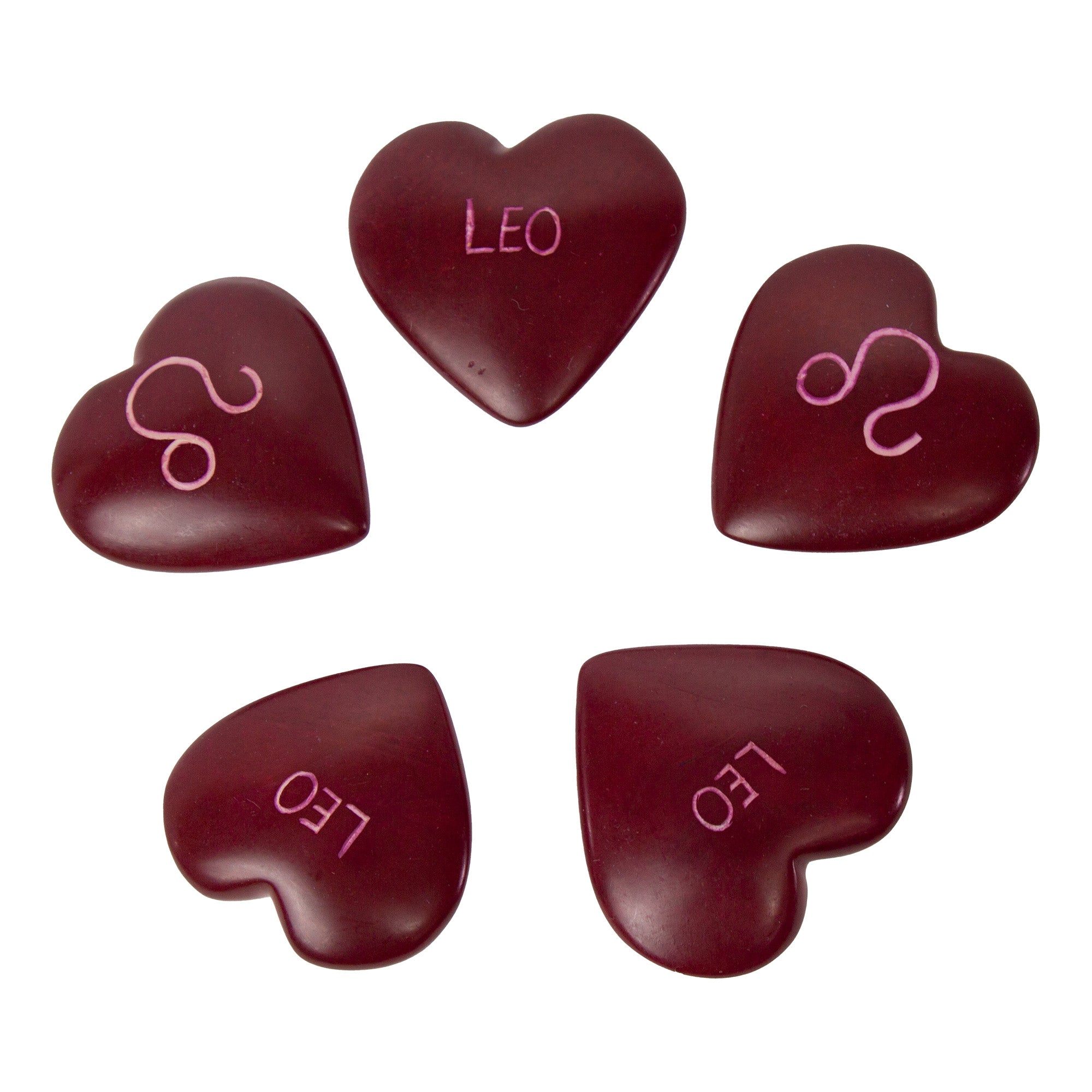 5-Pack - Soapstone Zodiac Hearts - Leo