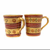 Mexican Pottery Flared Coffee Mugs, Mas Red