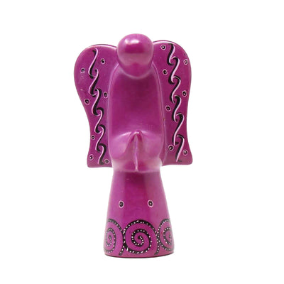 Single Colorful Soapstone Angel Sculptures - 5 inch Tall