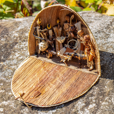 Dome Nativity Set Handmade in Kenya From Banana Fiber