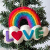 Rainbow LOVE Cloud Handmade Felt Ornament