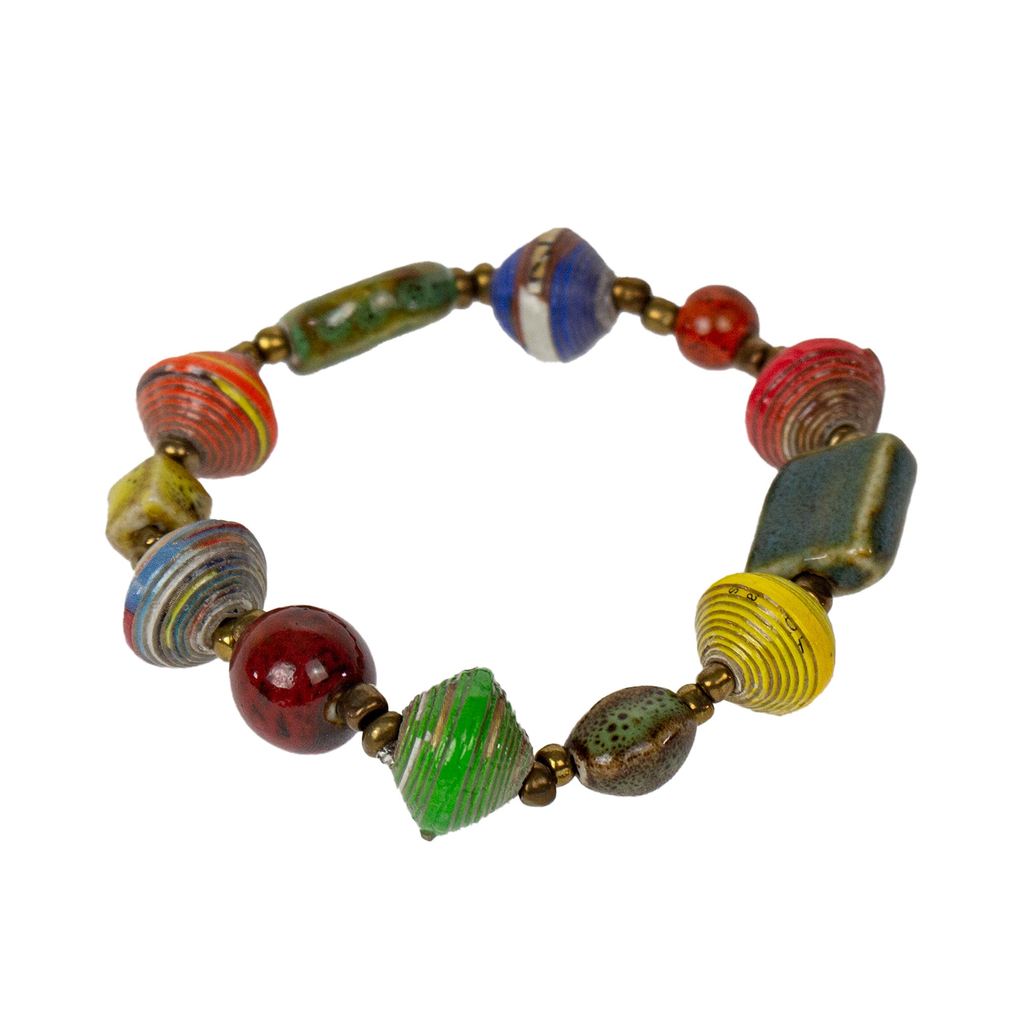 Dropship Multi-Color Wooden Beaded Stretchy Bracelet Colorful