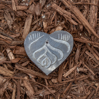 4-Pack - Soapstone Heart Incense Holder - Grey