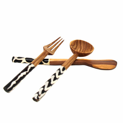 Olive Wood Appetizer Set of 3 (Fork, Spoon, Spreader)