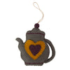 Coffee Pot & Coffee Mug Ornament Set, Stone Grey