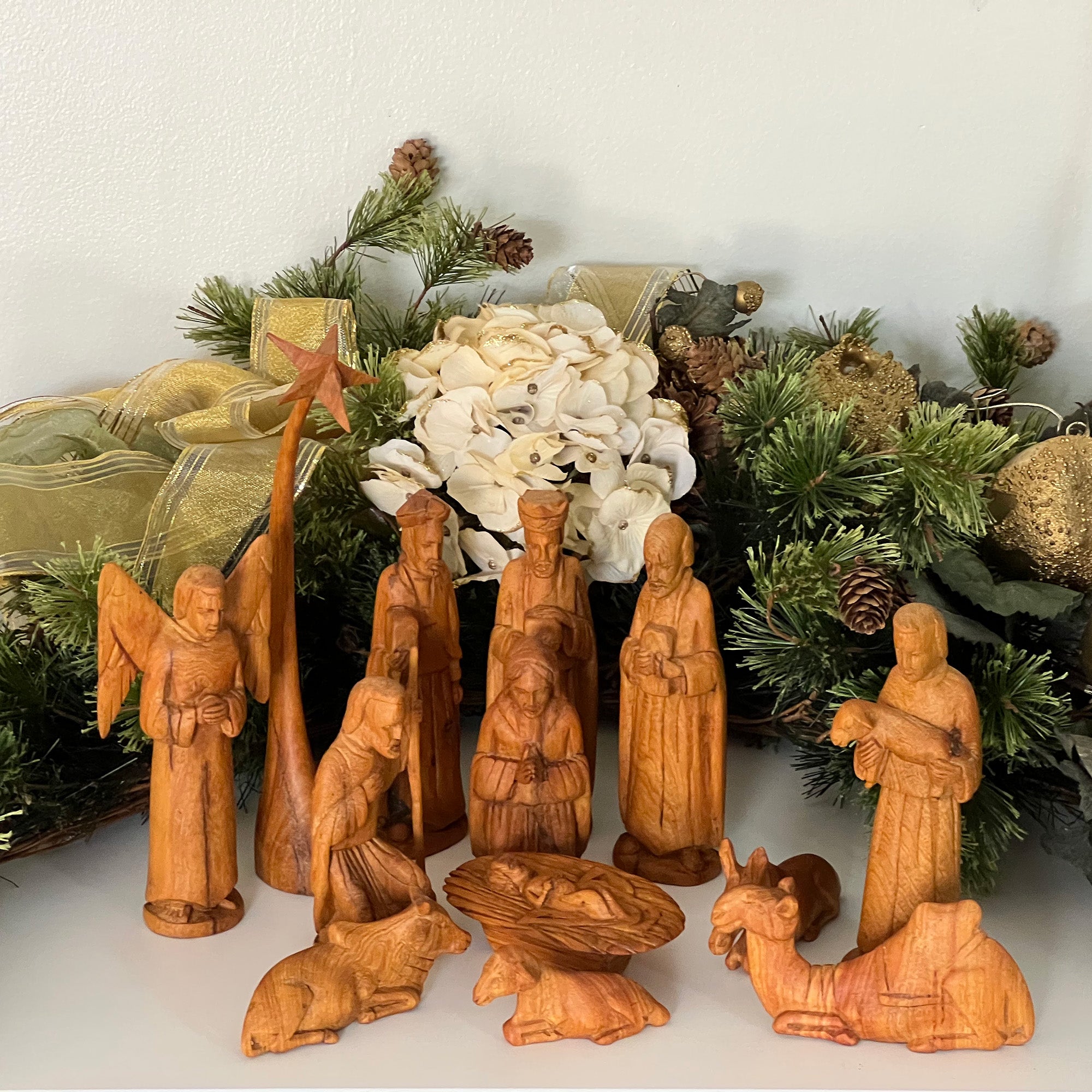 Hand Carved Nativity Scene Statues