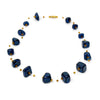 Floating Stone & Maasai Bead Necklace, Dark Blue