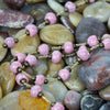 Haiti Clay Bead Long Necklace, Pink