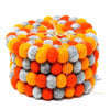 Sacral Chakra Orange Felt Ball Coasters, Set of 4