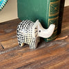 SINGLE ONE COLOR- Soapstone Elephant - Medium 2.5 - 3 inch - Black Accents