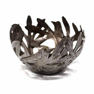 Bird Bowl Haitian Metal Drum Votive