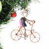 Recycled Wire Ornament Bandana Bicycle Rider
