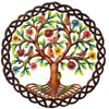 Rooted Tree of Life Braided Ring Painted Haitian Metal Drum Wall Art, 24"