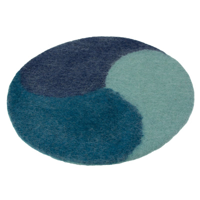 Handmade Felt Paisley 13.75inch Placemat/Charger: Tidepool