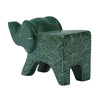 Large Soapstone Happy Elephant 4.5 inches - Green