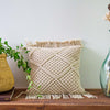 Macrame Pillow with Fringe, Square 14 inch