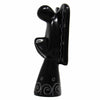 Soapstone Angel Sculpture - Black with Etch Design