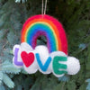 Rainbow LOVE Cloud Handmade Felt Ornament