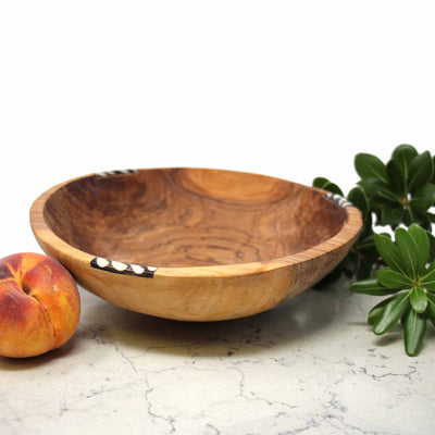 Single -  Olive Wood Bowls with Batik Bone Inlay: Shop Size Options