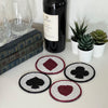 Suit of Cards Glass Beaded Coasters, Set of 4