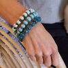 Handcrafted Stackable Set Clay Bead Bracelets from Haitian Artisans, Blue Hues