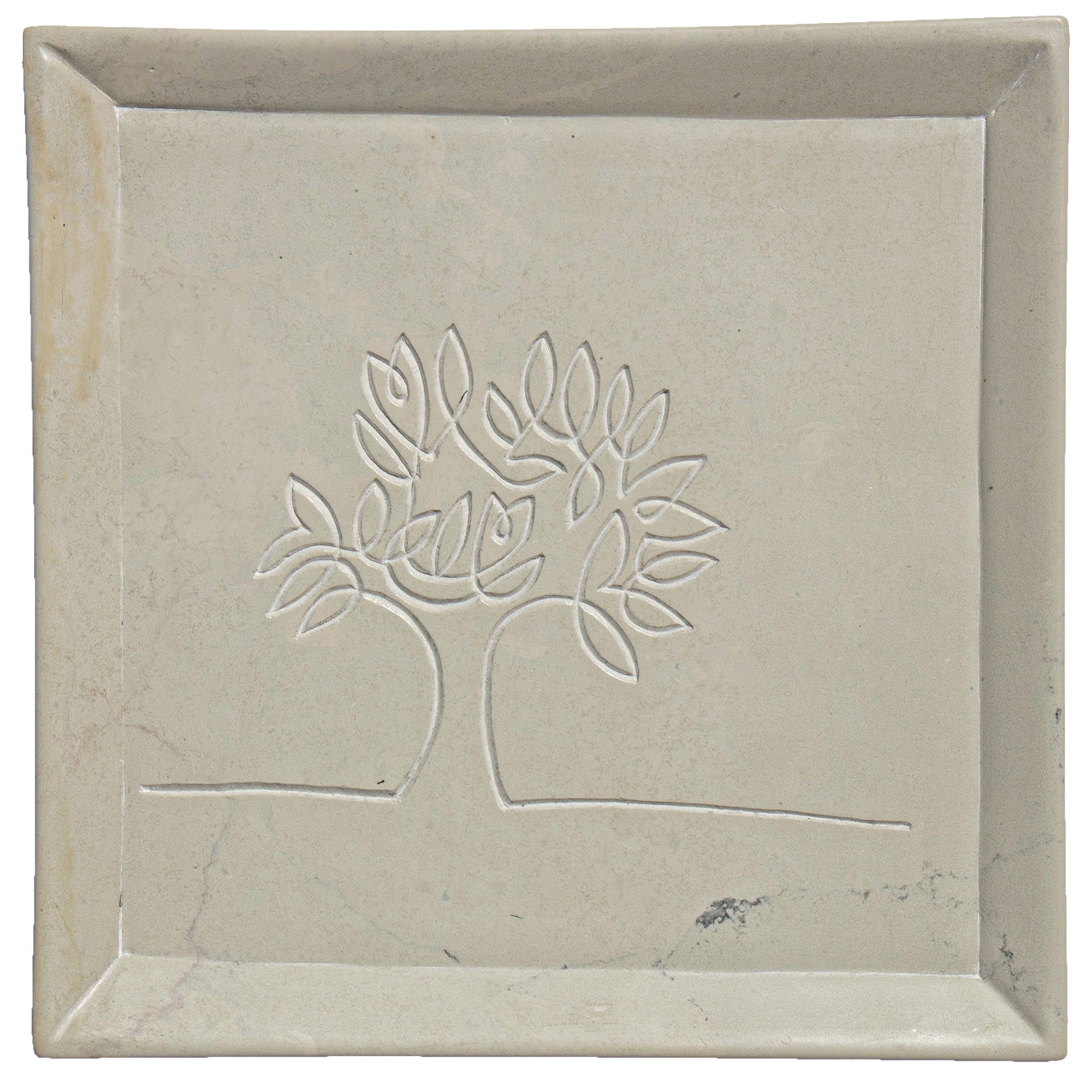 Soapstone Tree of Life Design Square Plate - Food Safe