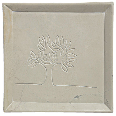 Soapstone Tree of Life Design Square Plate - Food Safe