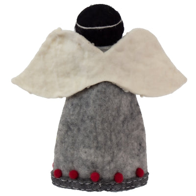 Christmas Tree Topper or Tabletop Decor, Angel Topper Grey - 10 inch Tall