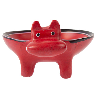 Single Soapstone Hippo Bowl - 5-inch