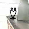 Single Soapstone Lover's Heart Sculptures - Black Finish