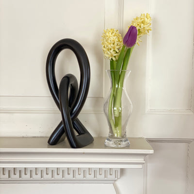 Lover's Knot Soapstone Sculpture, Black Finish