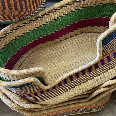 Handwoven Bolga Ghana Dog Bed - COLORS WILL VARY