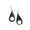 Teardrop Dangle Horn Earrings, Dark Hue