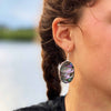 Lavender Frost Abalone Oval Earrings