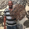 Happy Kitty Haitian Steel Drum Wall Art, 13 inch