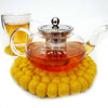 Felt Ball Trivet: Round, Pure Mustard