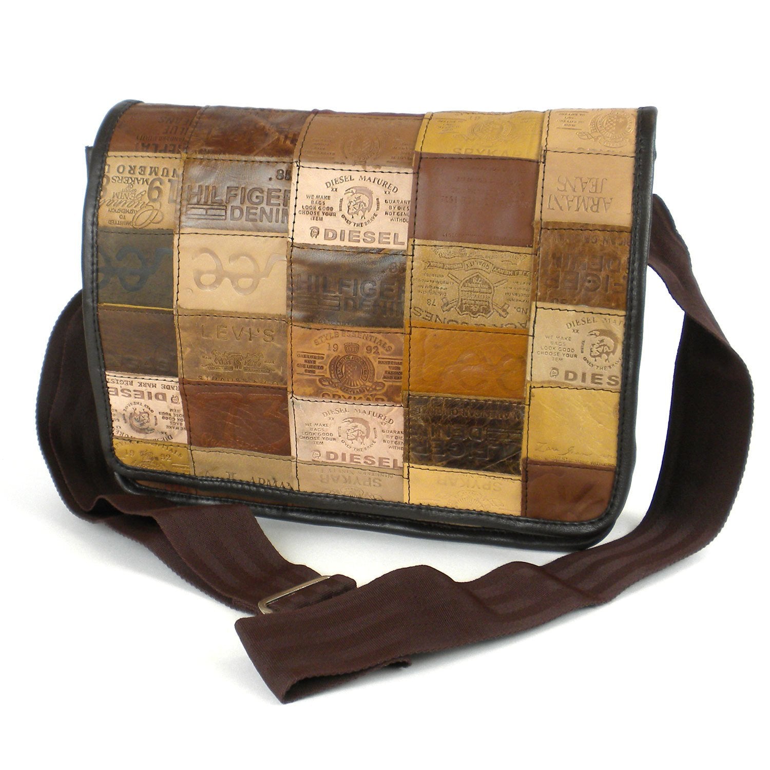 Small Leather Label Messenger Bag