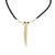 Bone "Tooth" Necklace on Leather Chain with Brass Closure - White Design