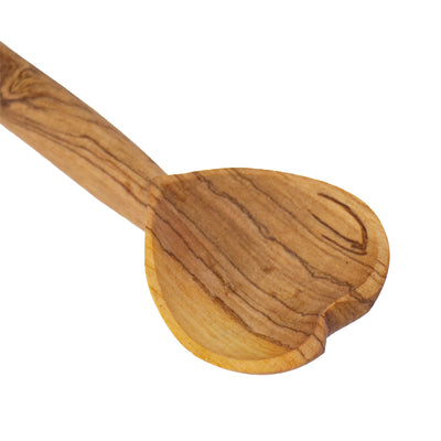 Olive Wood Heart Scoop Spoon, 6-7 inch