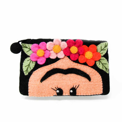 Frida Felt Zipper Pouch