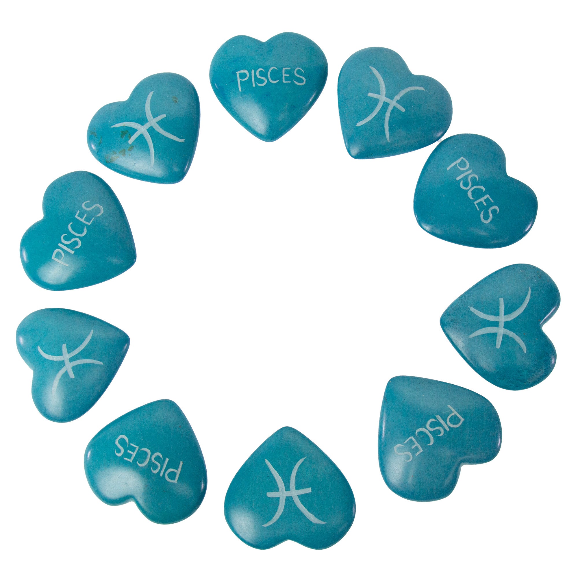 10-Pack - Soapstone Zodiac Hearts - Pisces