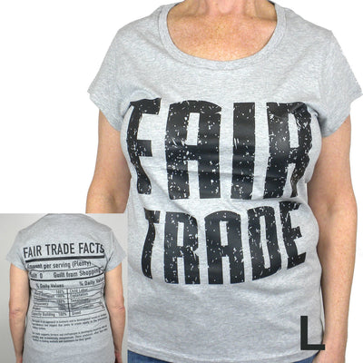 Gray Tee Shirt Cap Sleeve FT Front - FT Facts on Back- Medium