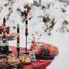 Christmas Hand-Painted Dinner Candles, Set of 3 (Ukhisimusi Design)