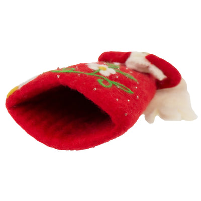 Christmas Tree Topper or Tabletop Decor, Angel Topper Red - 8 inch Tall