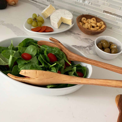 Olive Wood Serving Set, Extra-Large Helping Hands