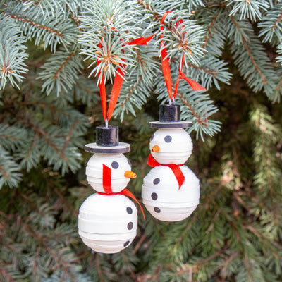 Paper Mache Snowman Ornament from Haiti, PACK OF 2