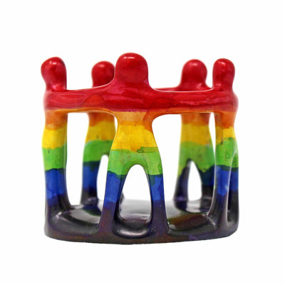 Circle of Friends Painted Sculpture - 3-3.5-inch - Rainbow